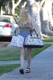 Elle Fanning in Shorts at a Friend