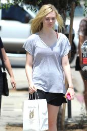Elle Fanning Street Style - at The Dance Store in Culver City - July 2014
