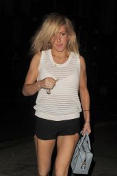 Ellie Goulding Leggy in Shorts - Returning to Her Home in London - July 2014