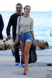 Emily Ratajkowski in Jeans Shorts - Arriving in Ischia (Italy) - July ...