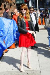 Emma Stone in Red Mini Dress at the 