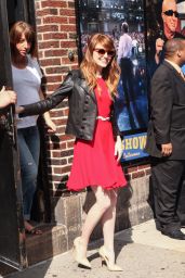 Emma Stone in Red Mini Dress at the 