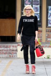 Gwen Stefani Wearing Black Sweater With the Word TRIBE Written Across it - Out in Los Angeles