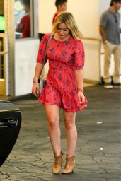 Hilary Duff in Mini Dress at E Baldi Restaurant in Beverly Hills - July 2014