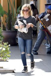 Hilary Duff in Ripped Jeans - Out in Los Angeles - July 2014