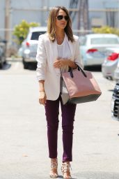 Jessica Alba Casual Style - Heads to the Office in Santa Monica - July 2014