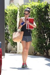 Jordana Brewster in Shorts - Leaving a Gym in Los Angeles - July 2014
