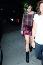 Katy Perry Displays Her Long Legs in Mini Skirt  - Out in New York City - July 2014