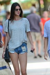 Kendall Jenner & Haylie Baldwin in Denim Shorts - Out in the Hamptons - July 2014