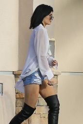 Kylie Jenner in Boots & Denim Shorts - Out in Malibu - July 2014