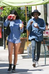 Kylie Jenner in Denim Shorts Out in Calabasas - July 2014