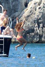Lea Michele in a Bikini on a Boat in Italy - July 2014