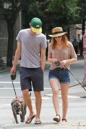 Leighton Meester Walking Her Dog in New York City - July 2014