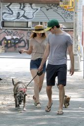 Leighton Meester Walking Her Dog in New York City - July 2014