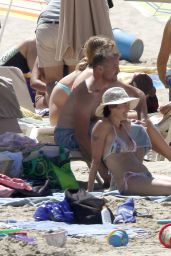 Lena Headey in a Bikini at a Beach in Ibiza - July 2014