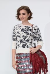 Lily Collins – Chanel Fashion Show During Paris Fashion Week – July 2014