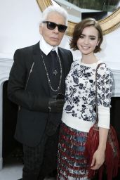 Lily Collins - Chanel Front Row - Paris Fashion Week – July 2014