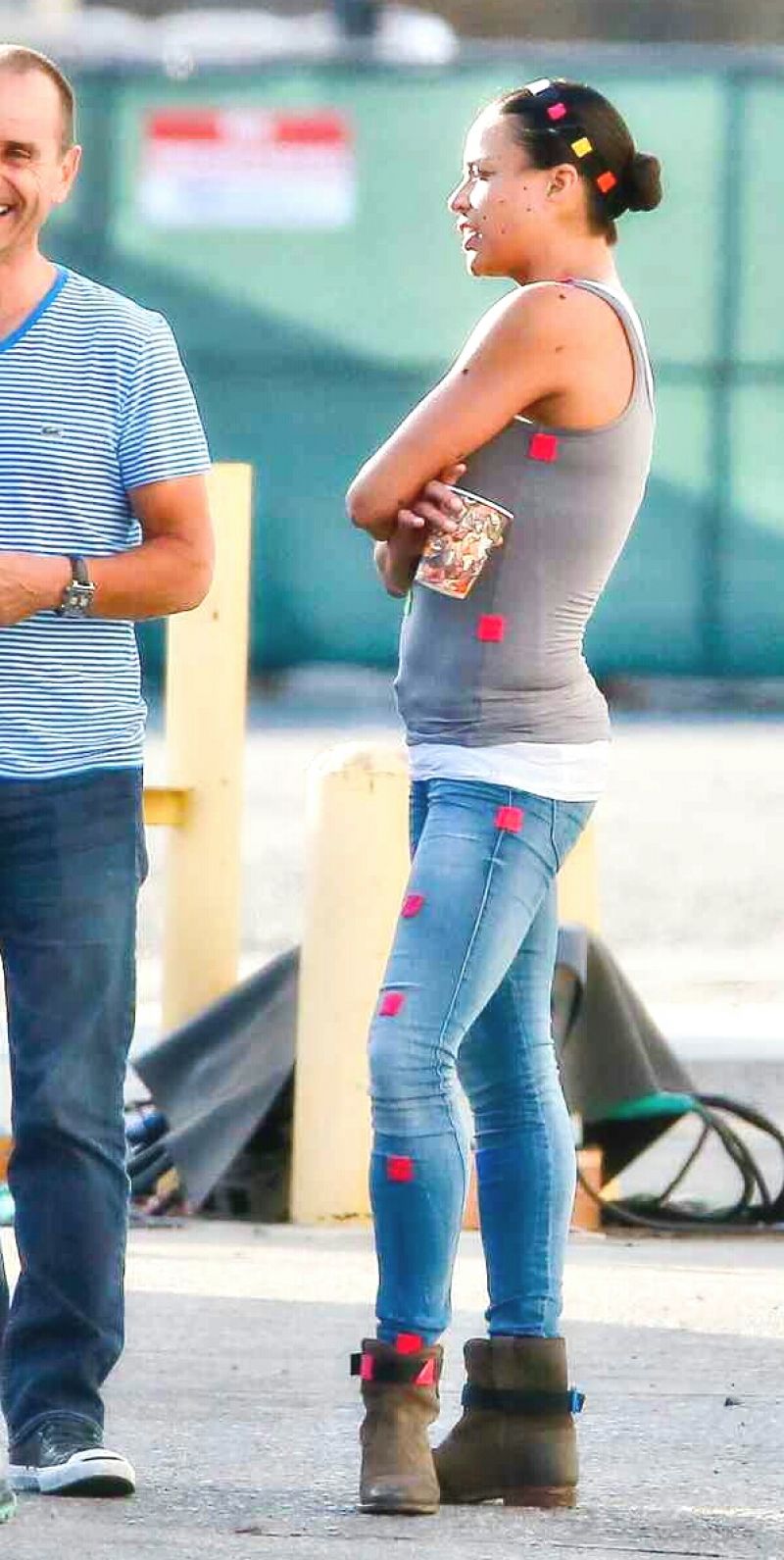 Michelle Rodriguez On The Set Of Fast 7 The Fast And The Furious July 2014 Celebmafia