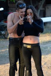 Michelle Rodriguez with Zack Efron in Sardinia - Riding a Horse and Chilling - July 2014