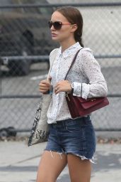 Natalie Portman Looks Stylish in Denim Shorts - Out in Los Feliz, July 2014