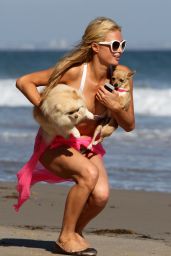 Paris Hilton Wearing a Bikini in Malibu - July 2014