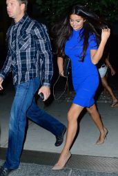Selena Gomez in Blue Mini Dress - Out for Dinner in New York City - July 2014