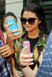 Selena Gomez in Military Jacket - Leaving a Meeting in NYC - July 2014
