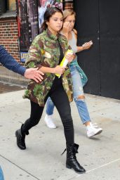 Selena Gomez in Military Jacket - Leaving a Meeting in NYC - July 2014