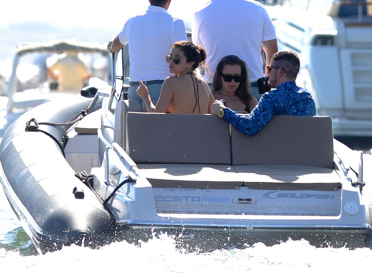 Selena gomez on a boat