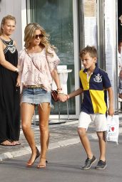 Sylvie van der Vaart in Jeans Mini Skirt in St.Tropez - July 2014