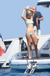 Toni Garrn in a Bikini on a Yacht in Saint Tropez - July 2014