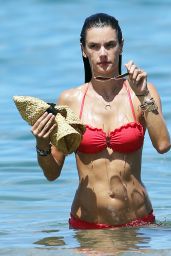 Alessandra Ambrosio in a Bikini in Hawaii - August 2014