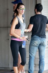 Alessandra Ambrosio in Leggings at SoulCycle in Brentwood - August 2014