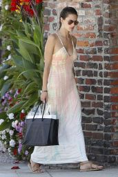 Alessandra Ambrosio in Sundress - Out in Brentwood, August 2014