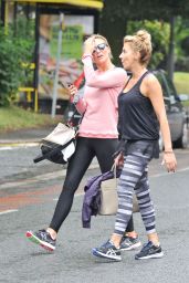 Alex Gerrard in Tights Leaving the Gym in London - August 2014