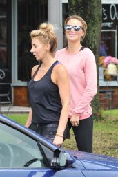 Alex Gerrard in Tights Leaving the Gym in London - August 2014