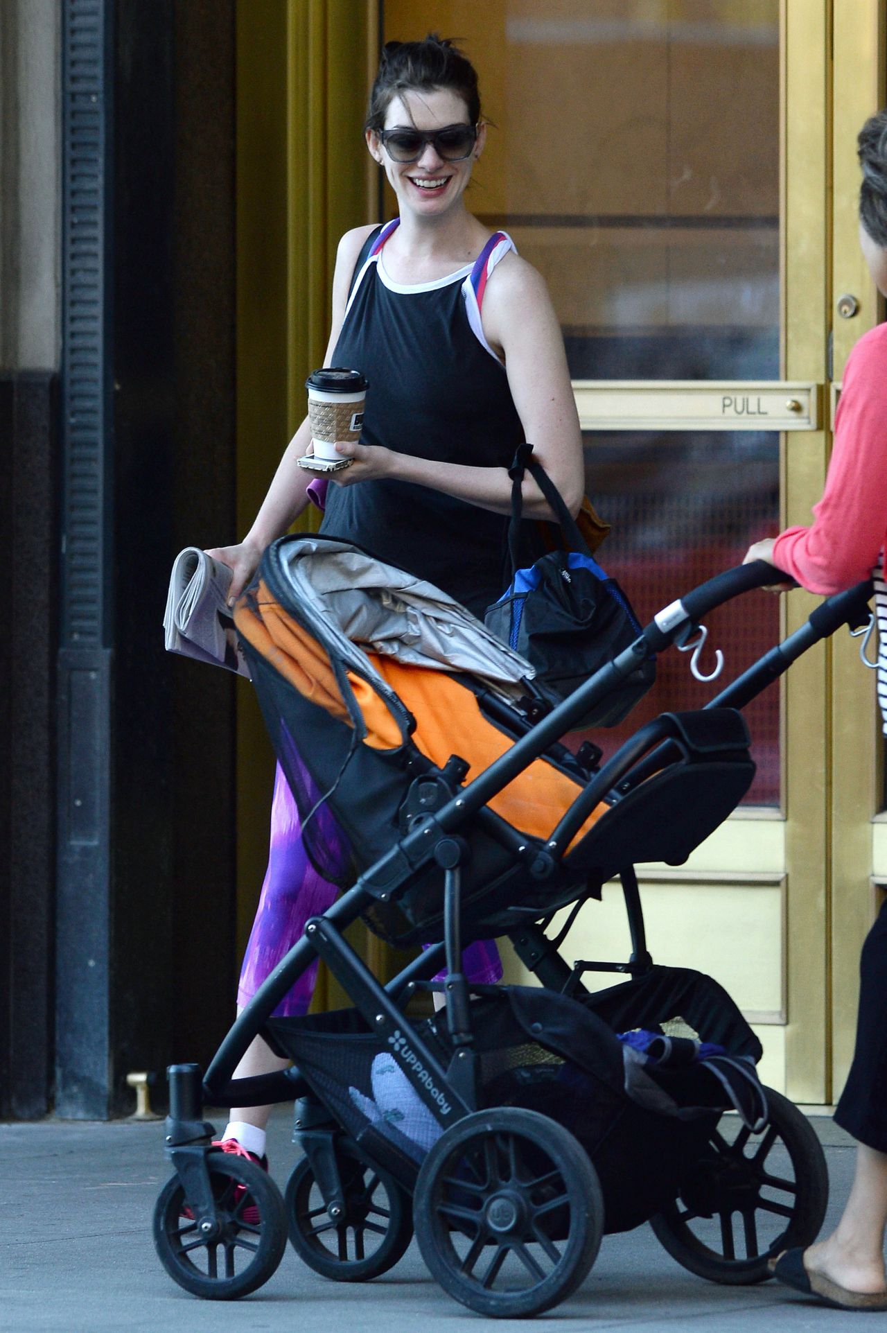 Anne Hathaway in Leggings Out in Brooklyn - August 2014 • CelebMafia