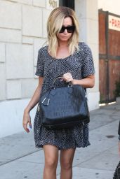 Ashley Tisdale in Mini Dress - Running Errands in Los Angeles, Aug. 2014