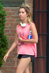 Ashley Tisdale Jogging Style - Out in East Village in NYC - July 2014