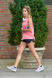 Ashley Tisdale Jogging Style - Out in East Village in NYC - July 2014