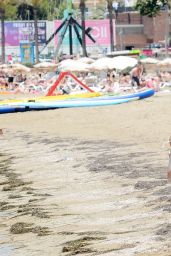 Charlotte Dawson in White Swimsuit - Ibiza, July 2014