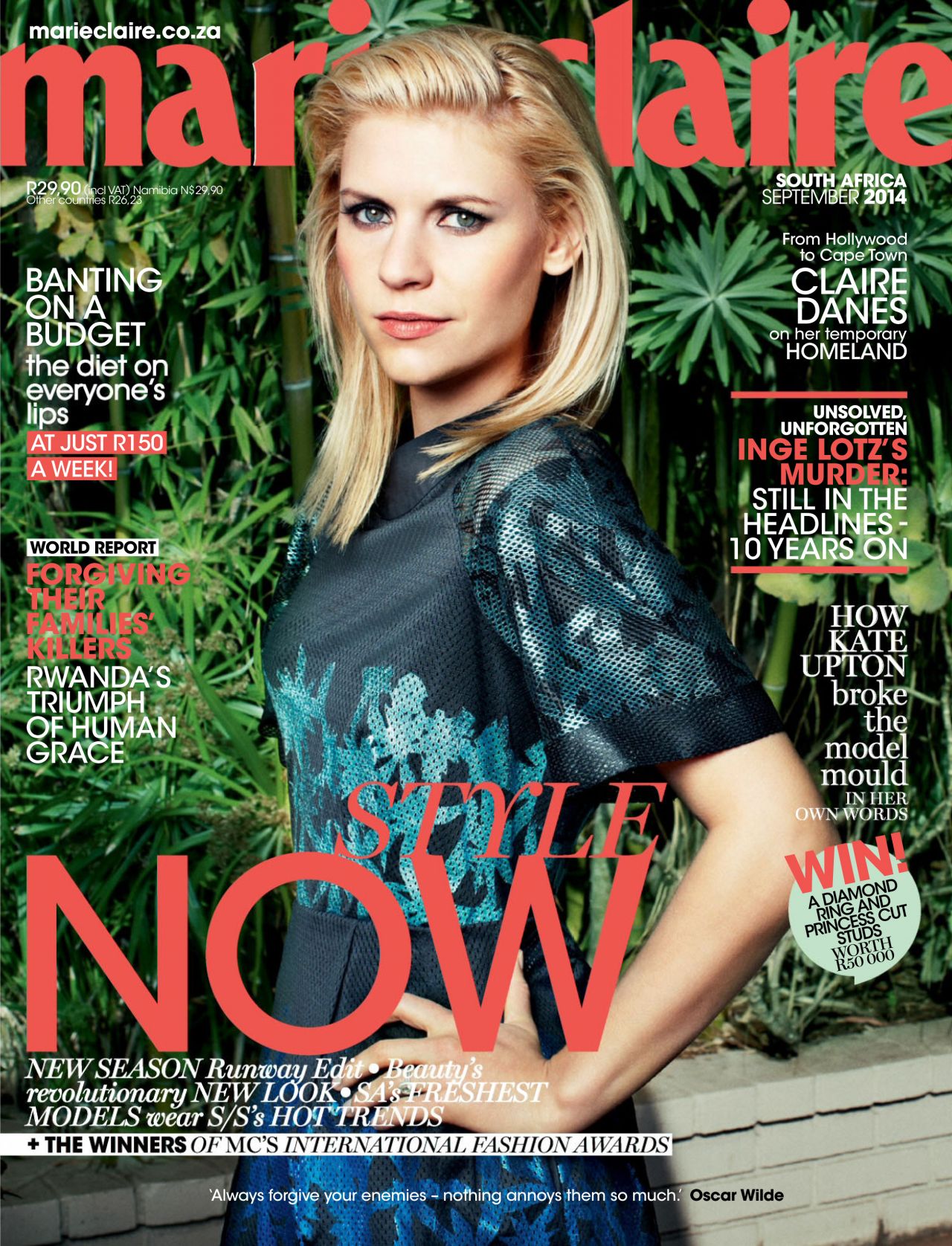 Claire Danes - Marie Claire Magazine (South Africa) - September 2014