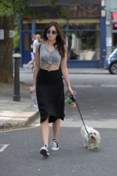 Daisy Lowe Walking Her Dog Monty in Primrose Hill, London - August 2014