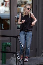 Dakota Fanning Street Style - Out in NYC - August 2014