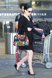 Dita Von Teese Arrives From a Flight at LAX Airport - August 2014