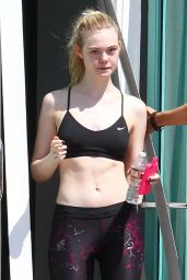 Elle Fanning in Gym Outfit - Out in Studio City - August 2014