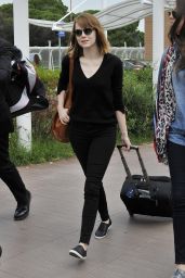 Emma Stone at the Venice Marco Polo Airport in Italy - August 2014