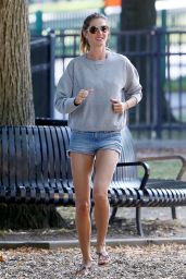 Gisele Bundchen in Jeans Shorts Playing Soccer in Boston - August 2014