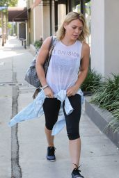 Hilary Duff Street Style - Heads to the Gym in West Hollywood - August 2014