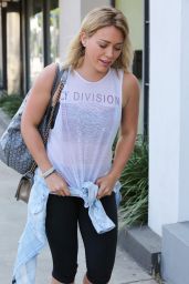 Hilary Duff Street Style - Heads to the Gym in West Hollywood - August 2014